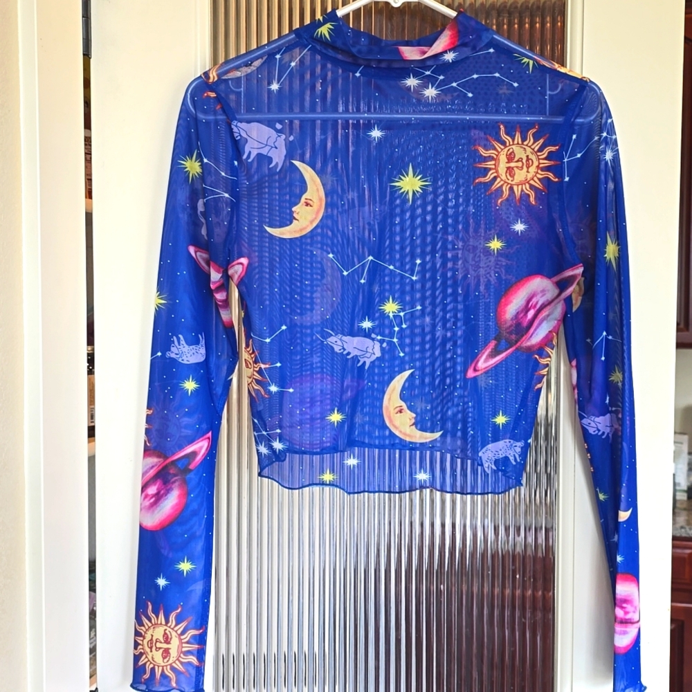 Celestial Print Long Sleeve Top
